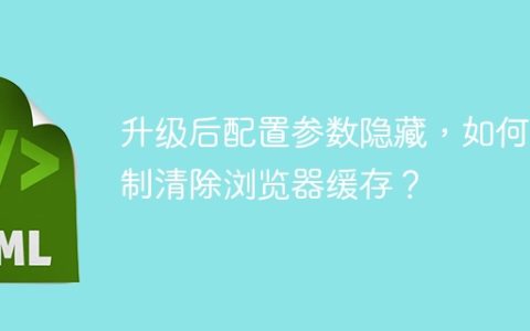 升级后配置参数隐藏，如何强制清除浏览器缓存？