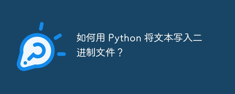 如何用 python 将文本写入二进制文件?
