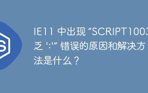 IE11 中出现 “SCRIPT1003: 缺乏 ‘:’” 错误的原因和解决方法是什么？