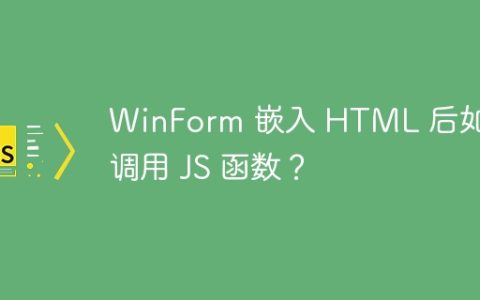 WinForm 嵌入 HTML 后如何调用 JS 函数？