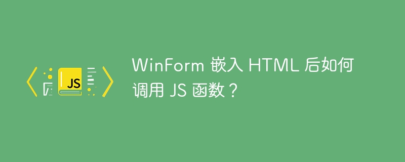 winform 嵌入 html 后如何调用 js 函数?