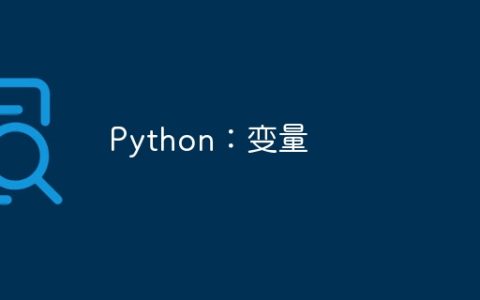 Python：变量