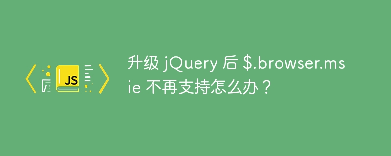 升级 jQuery 后 $.browser.msie 不再支持怎么办?