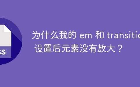 为什么我的 em 和 transition 设置后元素没有放大？