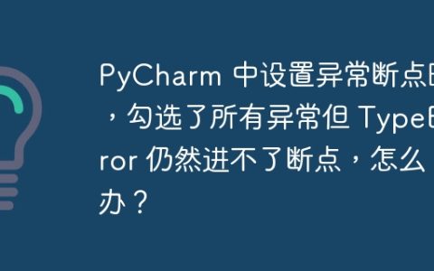 PyCharm 中设置异常断点时，勾选了所有异常但 TypeError 仍然进不了断点，怎么办？