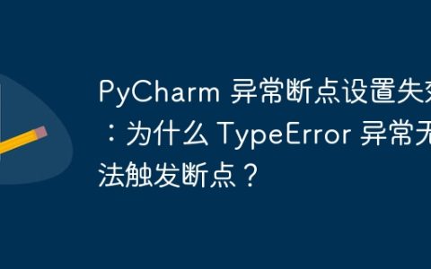 PyCharm 异常断点设置失效：为什么 TypeError 异常无法触发断点？
