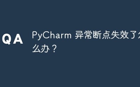 PyCharm 异常断点失效了怎么办？