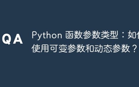 Python 函数参数类型：如何使用可变参数和动态参数？