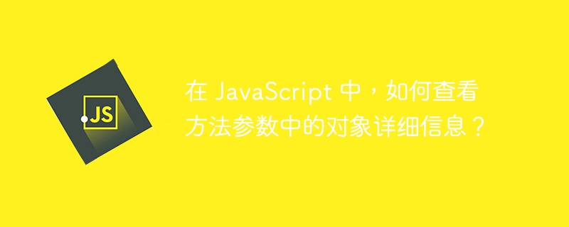 在 javascript 中,如何查看方法参数中的对象详细信息?