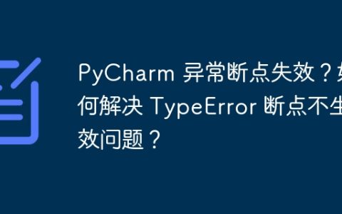 PyCharm 异常断点失效？如何解决 TypeError 断点不生效问题？