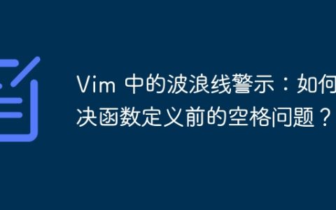 Vim 中的波浪线警示：如何解决函数定义前的空格问题？