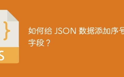 如何给 JSON 数据添加序号字段？
