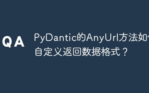 PyDantic的AnyUrl方法如何自定义返回数据格式？