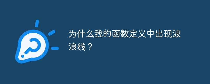 为什么我的函数定义中出现波浪线?