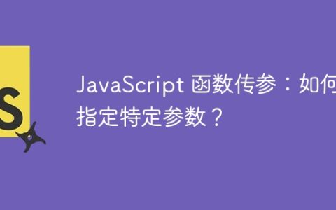 JavaScript 函数传参：如何指定特定参数？