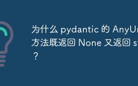 为什么 pydantic 的 AnyUrl 方法既返回 None 又返回 str？