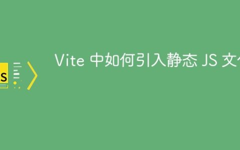 Vite 中如何引入静态 JS 文件？