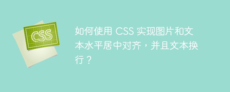 如何使用 css 实现图片和文本水平居中对齐,并且文本换行?