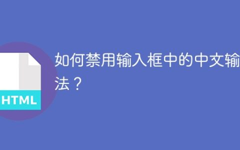 如何禁用输入框中的中文输入法？