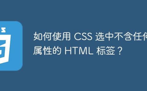 如何使用 CSS 选中不含任何属性的 HTML 标签？