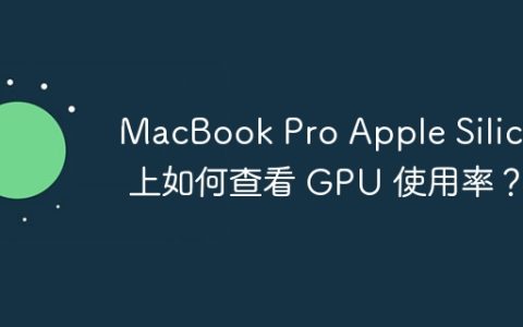 MacBook Pro Apple Silicon 上如何查看 GPU 使用率？