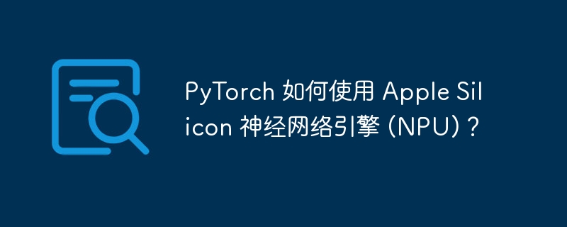 pytorch 如何使用 apple silicon 神经网络引擎 (npu)?