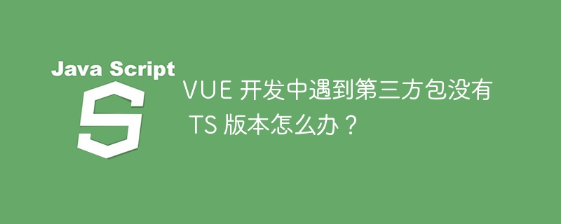 vue 开发中遇到第三方包没有 ts 版本怎么办?