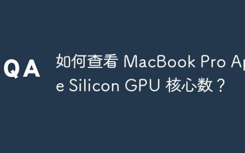 如何查看 MacBook Pro Apple Silicon GPU 核心数？
