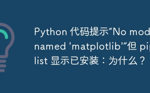 Python 代码提示“No module named 'matplotlib'”但 pip list 显示已安装：为什么？