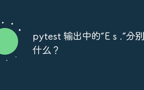 pytest 输出中的“E s .”分别代表什么？