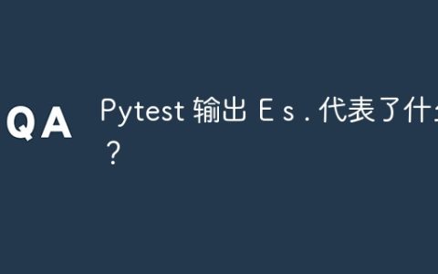 Pytest 输出 E s . 代表了什么？