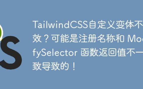 TailwindCSS自定义变体不生效？可能是注册名称和 ModifySelector 函数返回值不一致导致的！