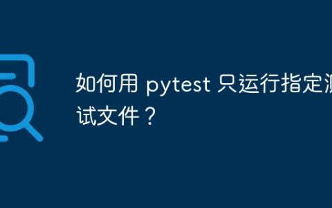 如何用 pytest 只运行指定测试文件？