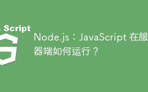 Node.js：JavaScript 在服务器端如何运行？
