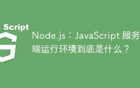 Node.js：JavaScript 服务器端运行环境到底是什么？