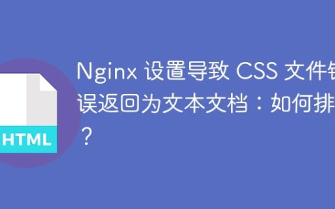 Nginx 设置导致 CSS 文件错误返回为文本文档：如何排查？
