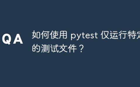 如何使用 pytest 仅运行特定的测试文件？