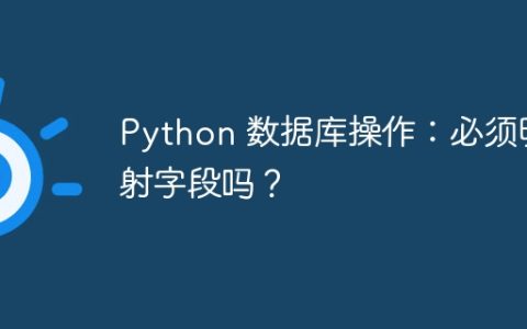 Python 数据库操作：必须映射字段吗？