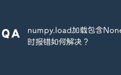 numpy.load加载包含None值时报错如何解决？