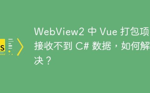 WebView2 中 Vue 打包项目接收不到 C# 数据，如何解决？