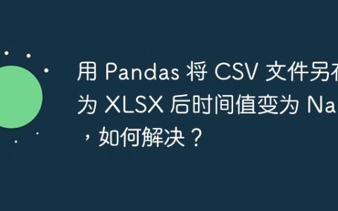 用 Pandas 将 CSV 文件另存为 XLSX 后时间值变为 NaN，如何解决？