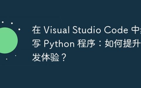 在 Visual Studio Code 中编写 Python 程序：如何提升开发体验？