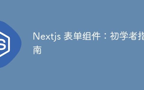 Nextjs 表单组件：初学者指南