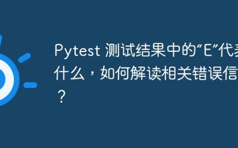 Pytest 测试结果中的“E”代表什么，如何解读相关错误信息？