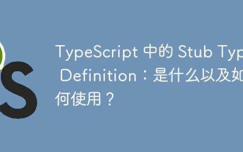 TypeScript 中的 Stub Types Definition：是什么以及如何使用？