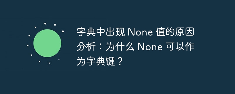 字典中出现 none 值的原因分析：为什么 none 可以作为字典键？