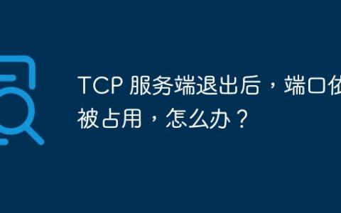 TCP 服务端退出后，端口依然被占用，怎么办？