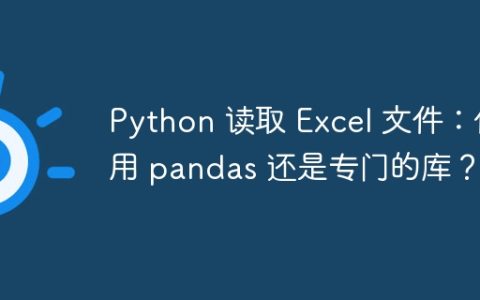 Python 读取 Excel 文件：使用 pandas 还是专门的库？