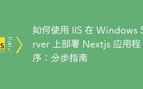 如何使用 IIS 在 Windows Server 上部署 Nextjs 应用程序：分步指南