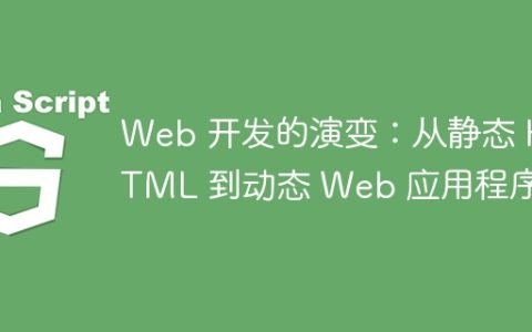 Web 开发的演变：从静态 HTML 到动态 Web 应用程序